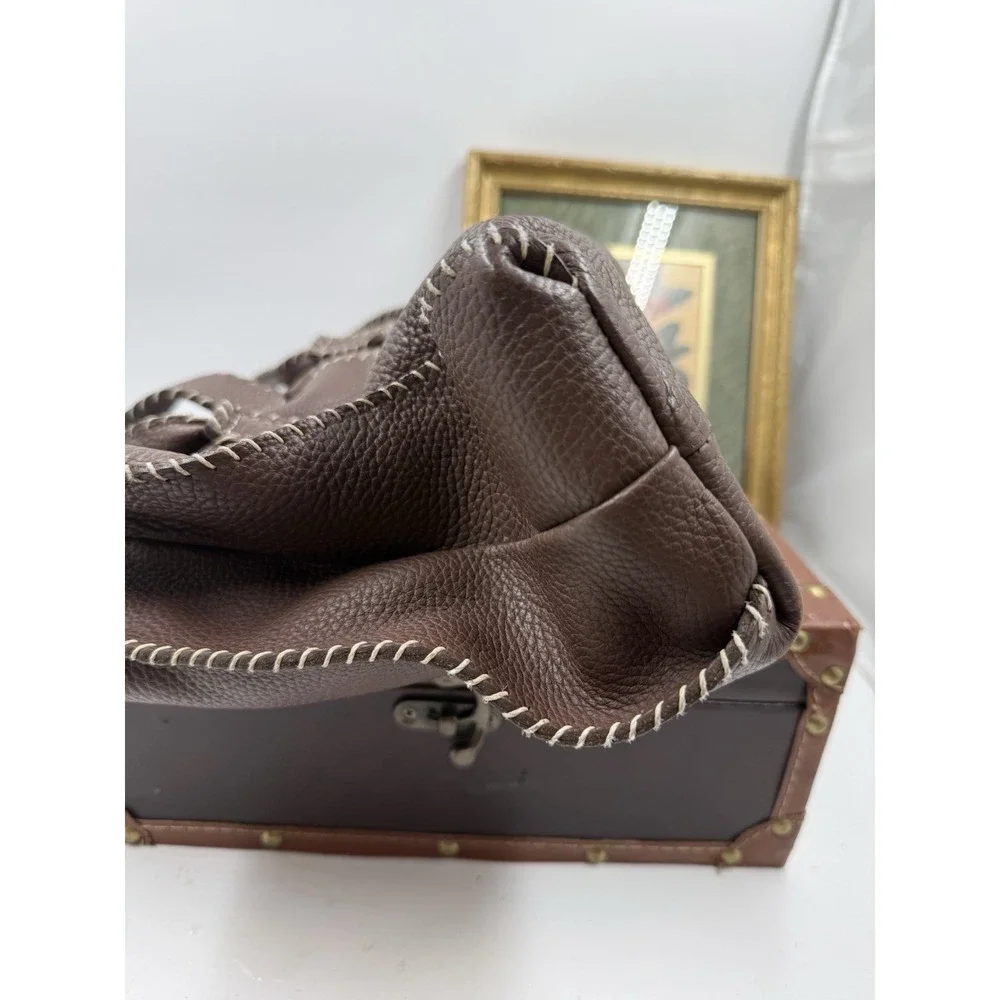 OMBU‎ BROWN SUEDE LEATHER SHOULDER HANDBAG